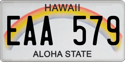 HI license plate EAA579