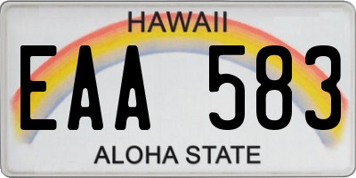 HI license plate EAA583