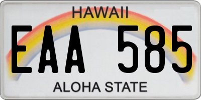 HI license plate EAA585