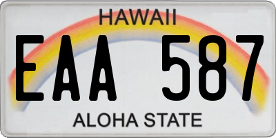 HI license plate EAA587