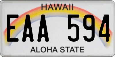 HI license plate EAA594