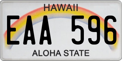 HI license plate EAA596