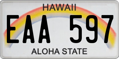 HI license plate EAA597