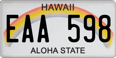 HI license plate EAA598