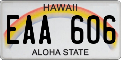 HI license plate EAA606