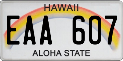 HI license plate EAA607