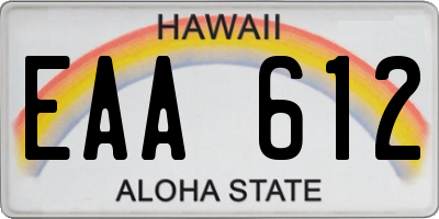 HI license plate EAA612