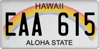 HI license plate EAA615