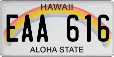 HI license plate EAA616