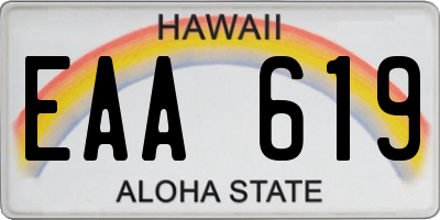 HI license plate EAA619