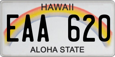 HI license plate EAA620