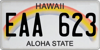 HI license plate EAA623