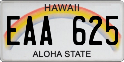 HI license plate EAA625