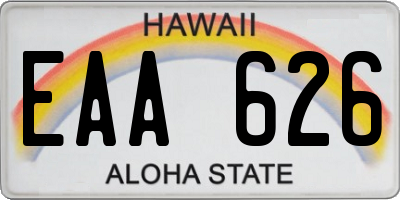 HI license plate EAA626