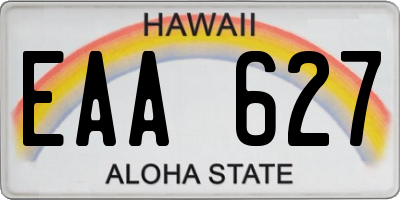 HI license plate EAA627