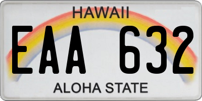 HI license plate EAA632