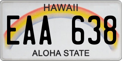 HI license plate EAA638