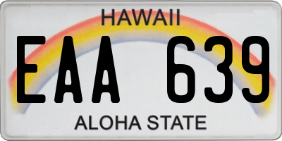 HI license plate EAA639