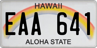 HI license plate EAA641