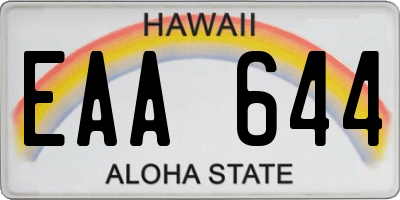 HI license plate EAA644