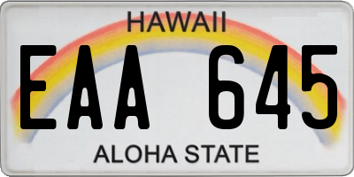 HI license plate EAA645