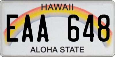 HI license plate EAA648