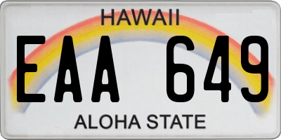 HI license plate EAA649