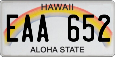 HI license plate EAA652