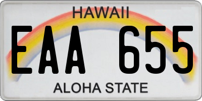 HI license plate EAA655