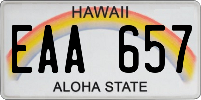 HI license plate EAA657
