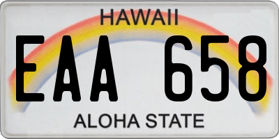 HI license plate EAA658