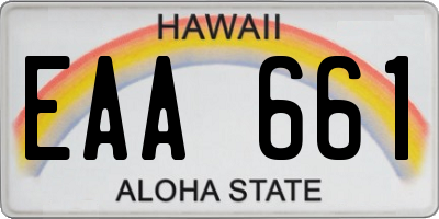 HI license plate EAA661