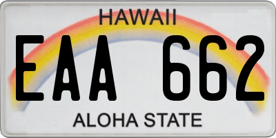 HI license plate EAA662