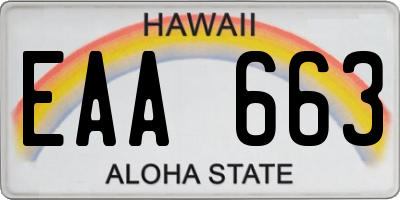 HI license plate EAA663