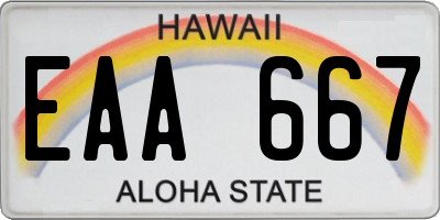 HI license plate EAA667