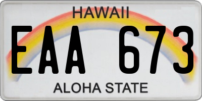 HI license plate EAA673