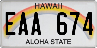 HI license plate EAA674