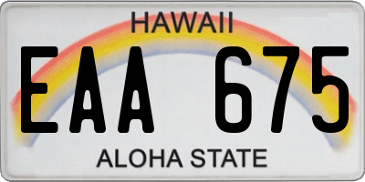 HI license plate EAA675