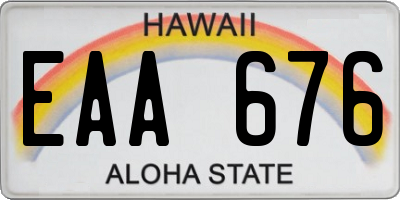 HI license plate EAA676