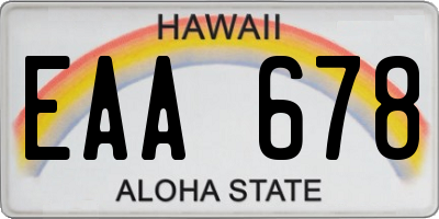 HI license plate EAA678