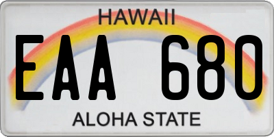 HI license plate EAA680