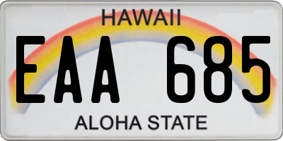 HI license plate EAA685