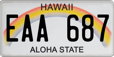 HI license plate EAA687