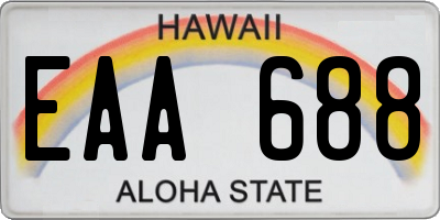 HI license plate EAA688