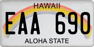 HI license plate EAA690