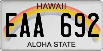 HI license plate EAA692