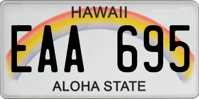HI license plate EAA695
