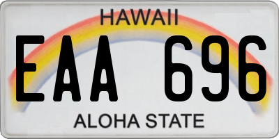 HI license plate EAA696