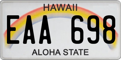 HI license plate EAA698