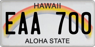 HI license plate EAA700